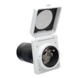 Mighty Cord RV Inlet; 30 Amp; White