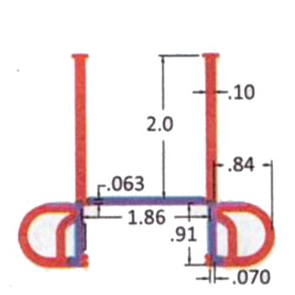 Flip 'N Seal Slide Out Bulb Seal 2" Wipe 20FT