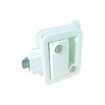 White Trailer Entry Door Latch w/ Deadbolt