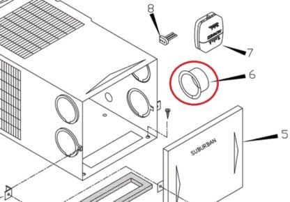 Suburban 4" Furnace Duct Collar - Image 2