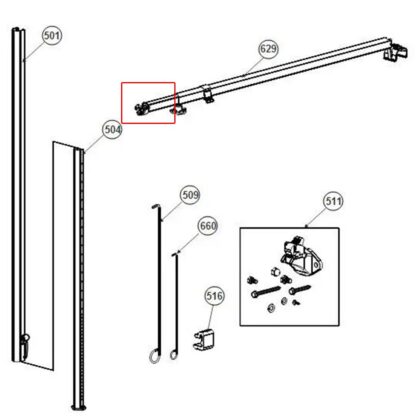 Used Dometic Sunchaser II Short Secondary Rafter Arm - Image 2