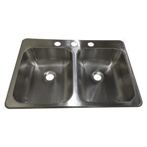 Dehco Double Sink Stainless Steel 17" x 25" x 5"