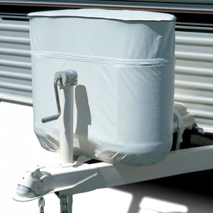 Propane Tank Cover Deluxe Vinyl Double 30lbs White