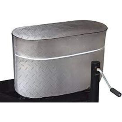 Propane Tank Cover Double 30lbs Diamond Plated Silver