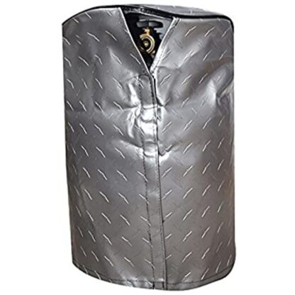 Propane Tank Cover Single 20lbs Diamond Plated Silver