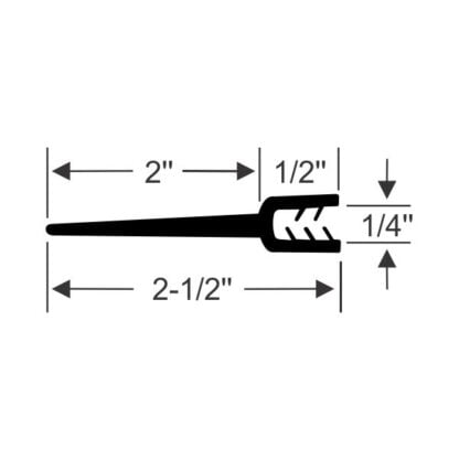 Steele C-Clip Slide Wiper 2 1/2" - Per Foot