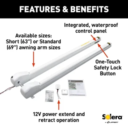 Solera Smart Arm 12V Awning Hardware Kit - White - Image 3