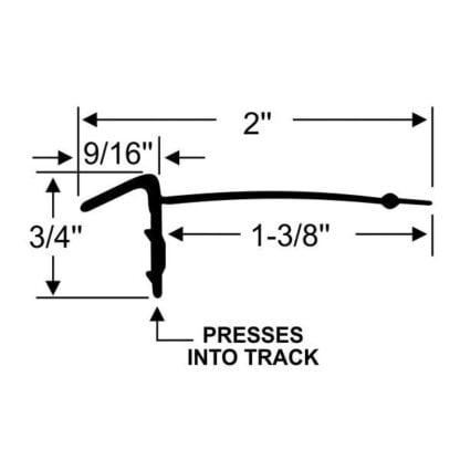 Press-In Slide-Out Wiper Weatherstrip 2"