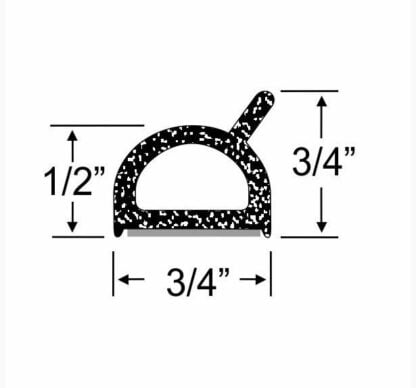 3/4" Hallow Half Round with Single Tab; Seal with adhesive 1/2 x 3/4