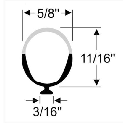 11/16" Bulb Weather Strip With Track