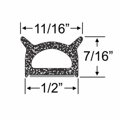 Large Hallow Half Round with Tabs; Seal with adhesive 11/16 X 7/16