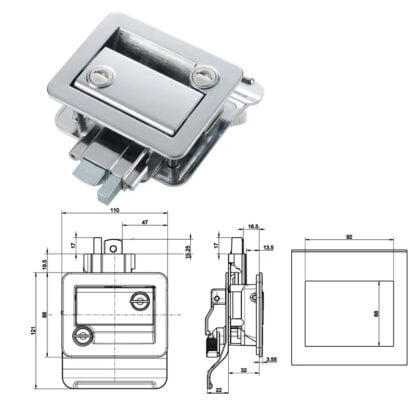 EDMONTON RV Travel Trailer Door Latch – Chrome - Image 3