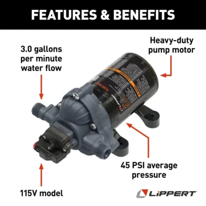 Lippert Flow Max™ RV Water Pump - 115V - Image 4