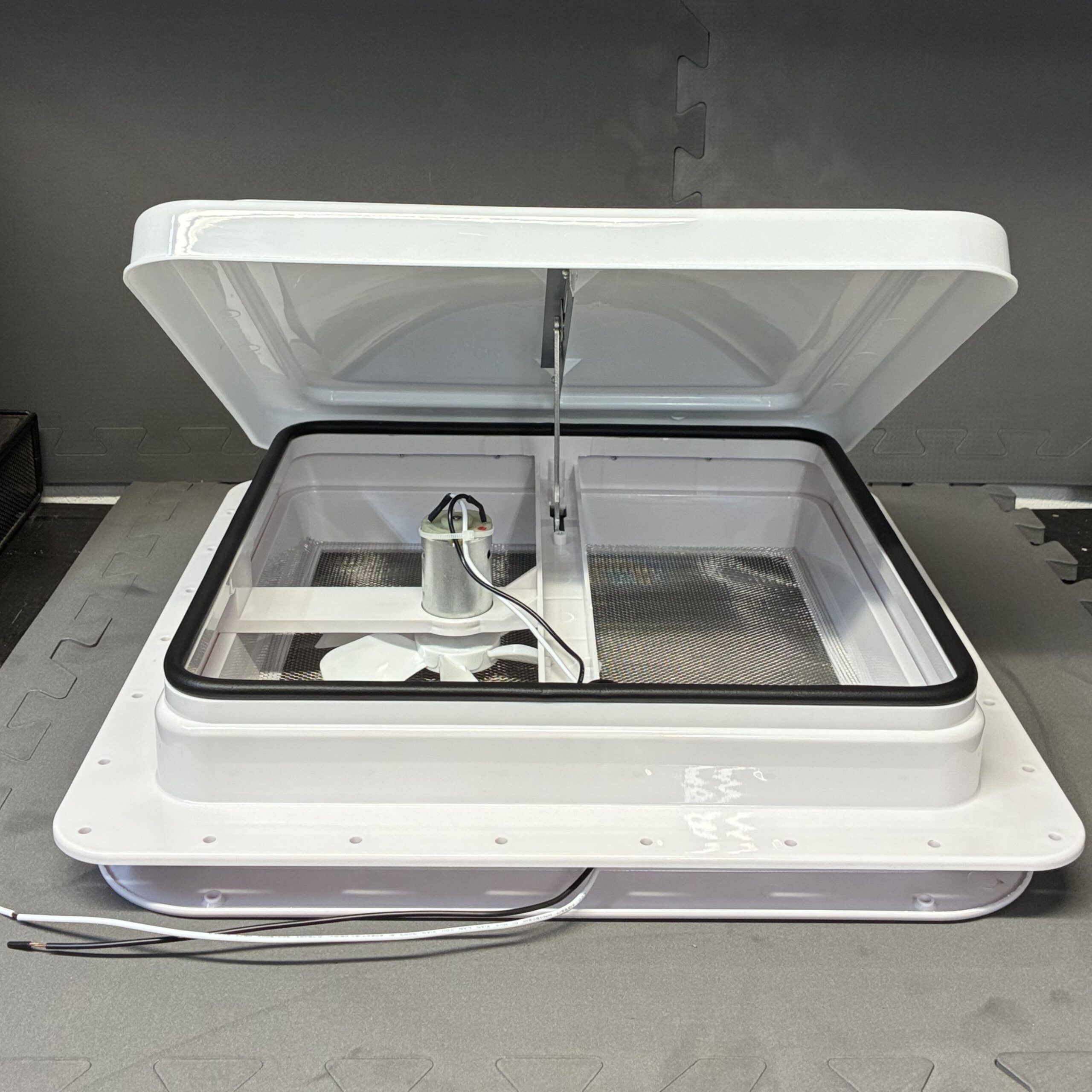 RoadReady 14 x 14 RV Roof Vent w/ 12V Fan - White - Image 2