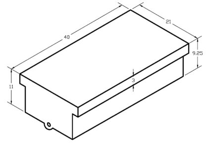 Clearance Black Water Tank 26GAL 40″ x 21″ x 11″