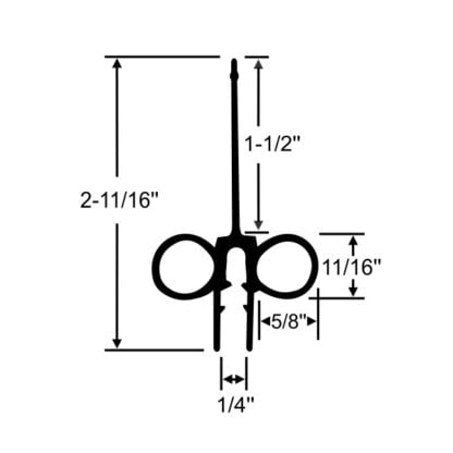 Dual Side Bulb Push-On Wiper (Per Foot) - Image 2