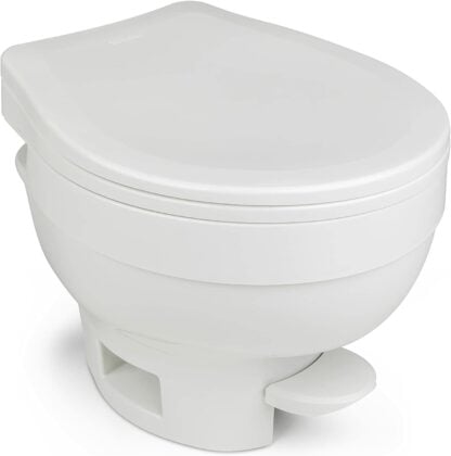 Aqua-Magic® VI RV Space Saving Lightweight Toilet – Low Profile/White