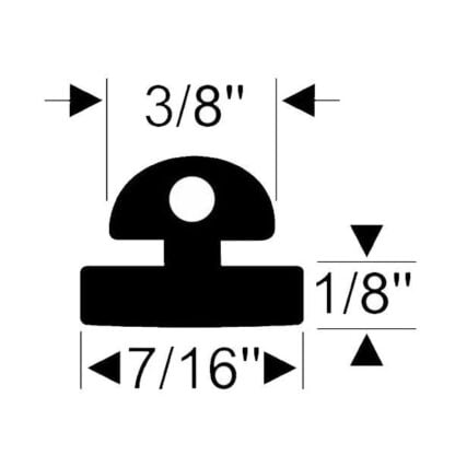 Cabin Door Weatherstrip with Track - per ft