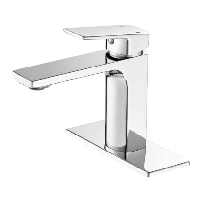 Single Handle Bathroom Facet Deck Mount - Brushed Nickel