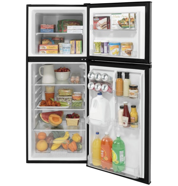 GE® 9.8 Cu. Ft. 12 Volt DC Power Top-Freezer Refrigerator - Stainless Steel - Image 2