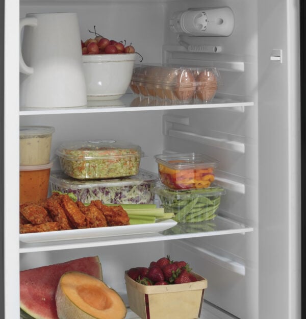 GE® 9.8 Cu. Ft. 12 Volt DC Power Top-Freezer Refrigerator - Stainless Steel - Image 4