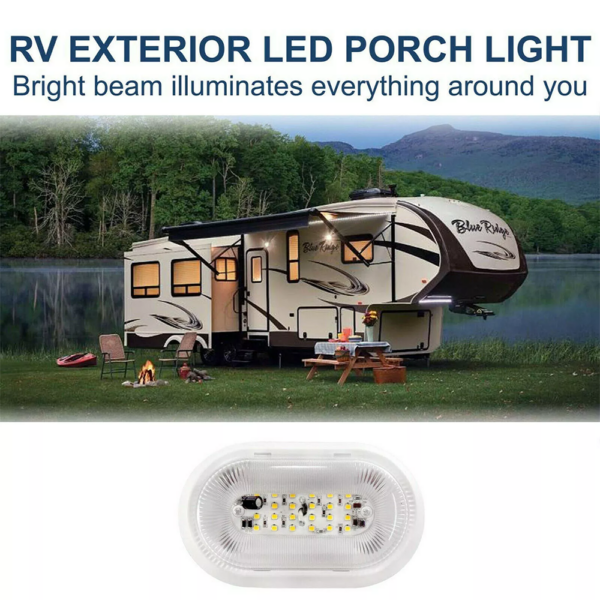 LED RV Porch Light RV Exterior Utility Light - White - Image 2