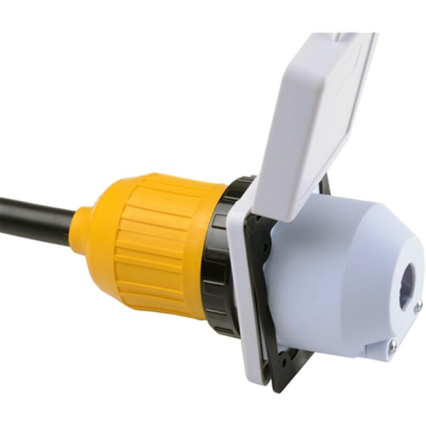 White 30A RV Power Cord Twist Lock Inlet - Image 4