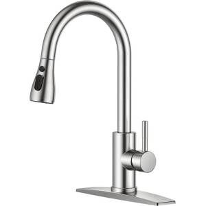 Forious Kitchen Faucet w/ Pull Down Sprayer - Brushed Nickel