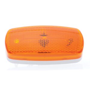 Optronics Amber Clearance/Marker Light Rounded w/ White Base (Bargman 59 Replacement)