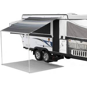 Carefree RV Campout Awning - 2.5 Meter - Black/ Gray Dune Stripe