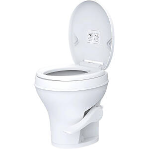 SEAFLO RV Toilet, Residential Height 18.4", Gravity Flush Foot Pedal, Soft Close Seat, Camper Toilet