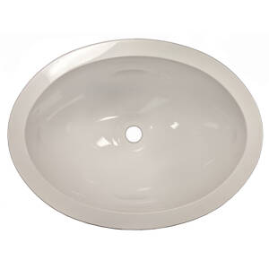 Sunrise Pipe Oval Plastic Sink 10" x 13" White