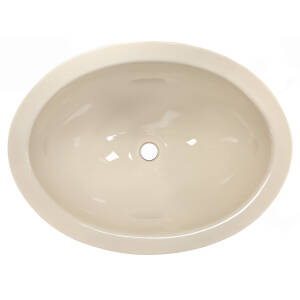 Sunrise Pipe Oval Plastic Sink 10" x 13" Ivory