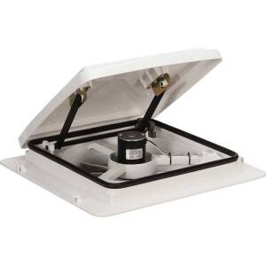 MaxxFan Roof Vent w/ 12V Fan - Manual Lift - 4 Speed - White