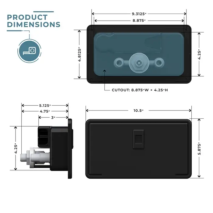 ITC Fontana Exterior Shower Box Kit Faucet with Shower Head - Black - Image 7