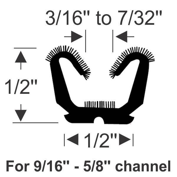 Steele Rubber Window Flock Channel - 8ft Length