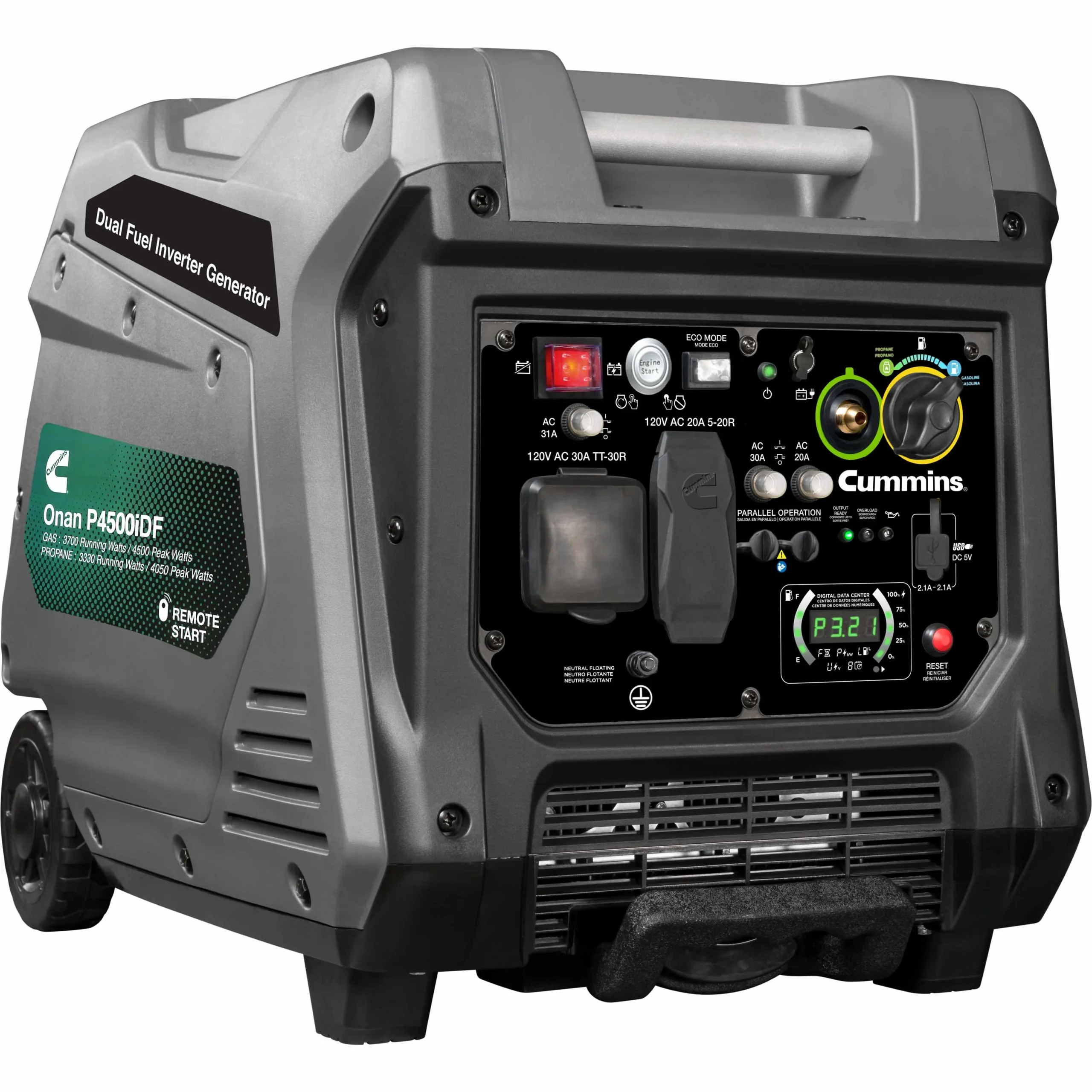 Onan P4500iDF Dual Fuel Inverter Portable Generator