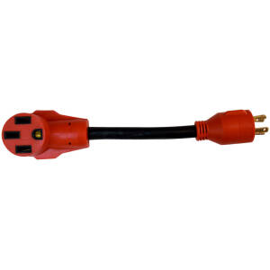 Mighty Cord RV Power Cord Generator Adapter - 50 Amp Female to 30 Amp Twist Lock Male - 12"