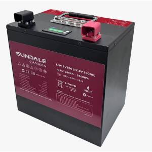 SunDale Canada HEATED 12V x 200Ah Lithium Iron Phosphate (LiFePO4) Battery GC2 Size